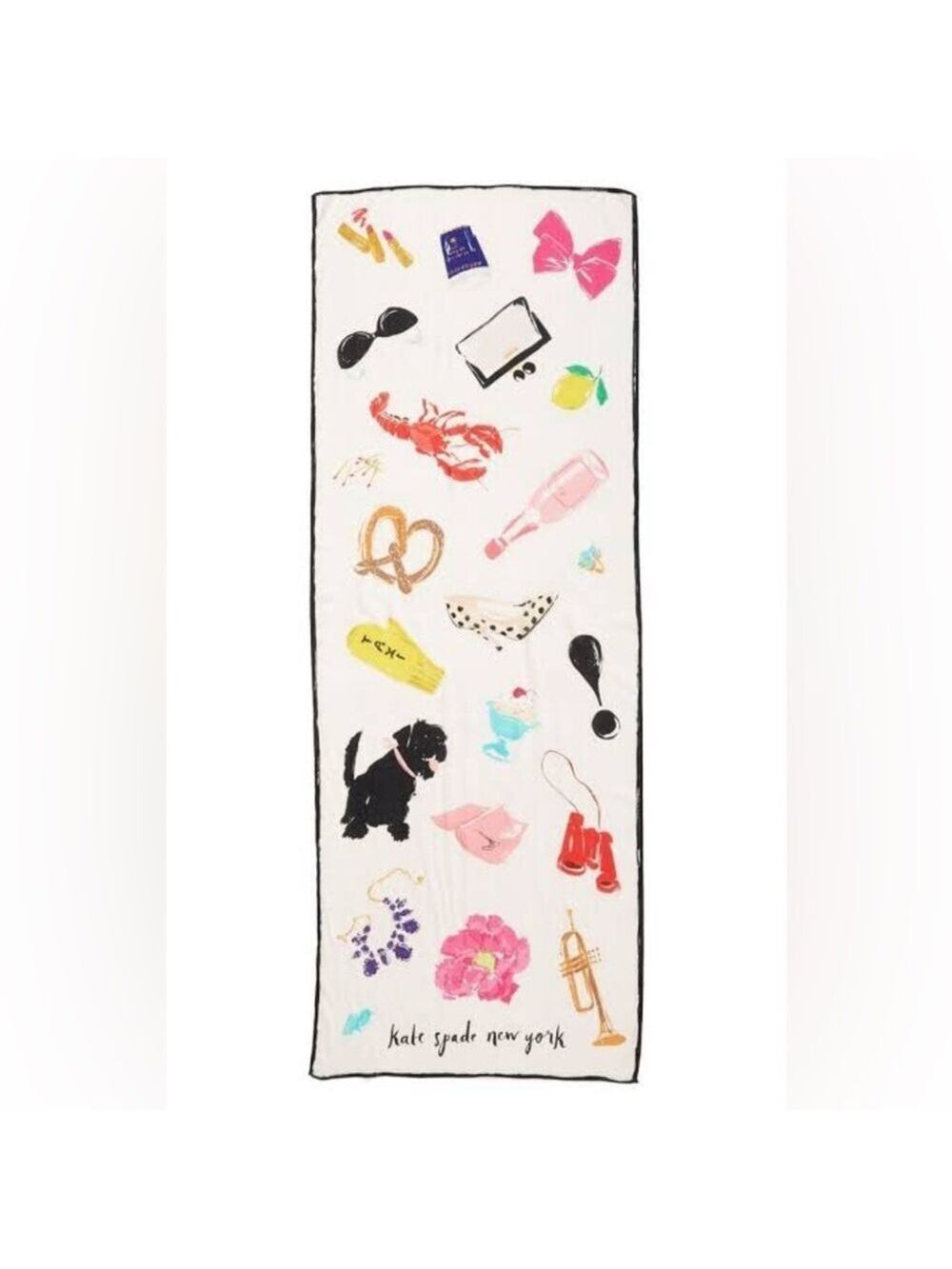 Kate Spade New York Scarf Women’s OS Cream Illustrated Things We Love Scarf